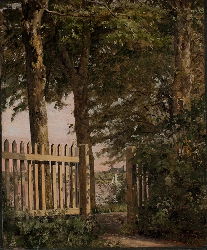 Christen Købke - Il cancello del giardino della casa dell'artista a Blegdammen, Statens Museum for Kuns, Copenaghen